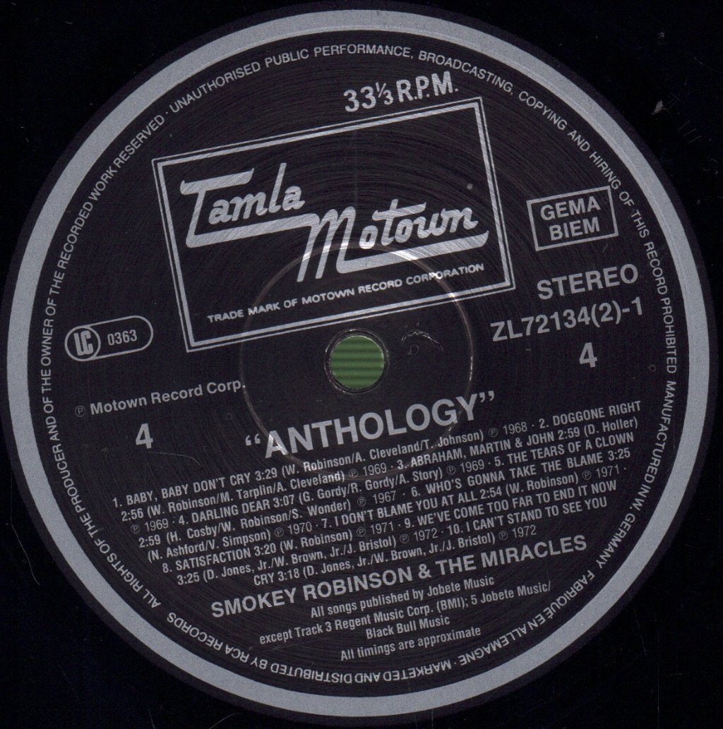 Smokey Robinson And The Miracles - Anthology - Double Lp