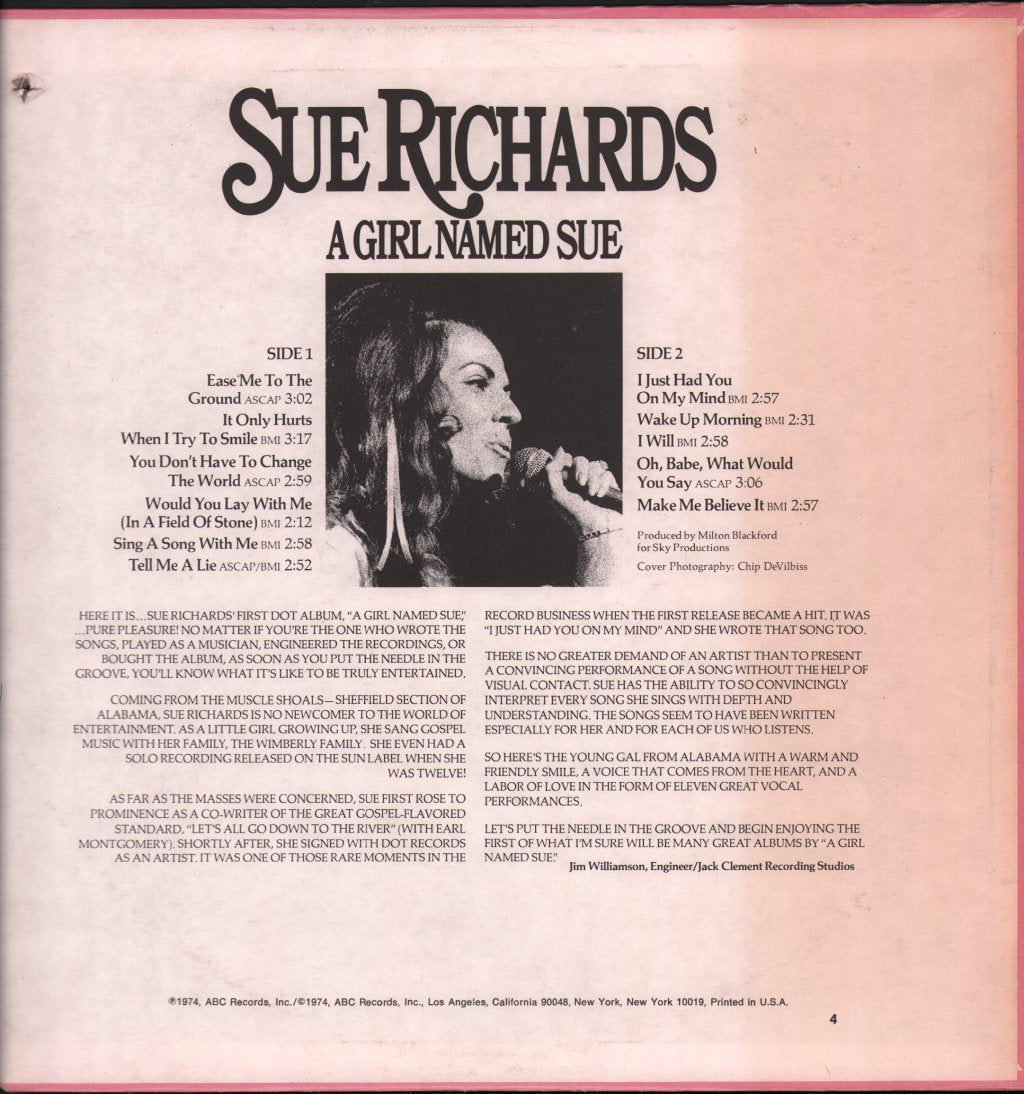 Sue Richards - A Girl Named Sue - Lp
