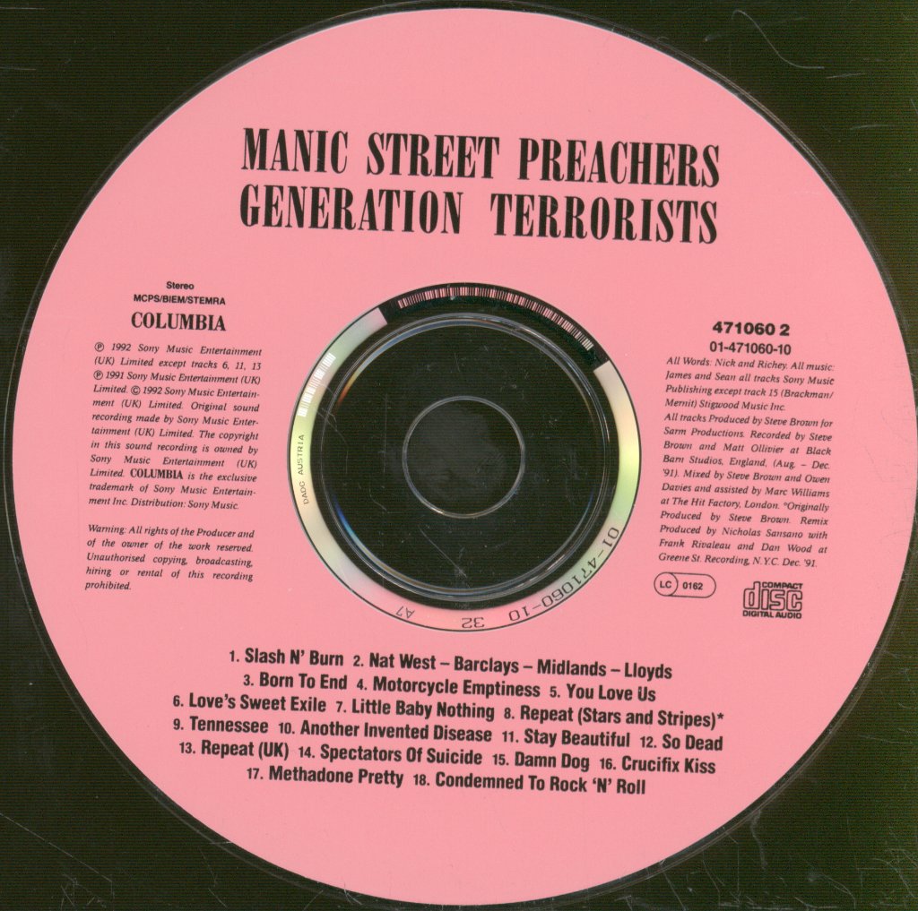Manic Street Preachers - Generation Terrorists - Cd