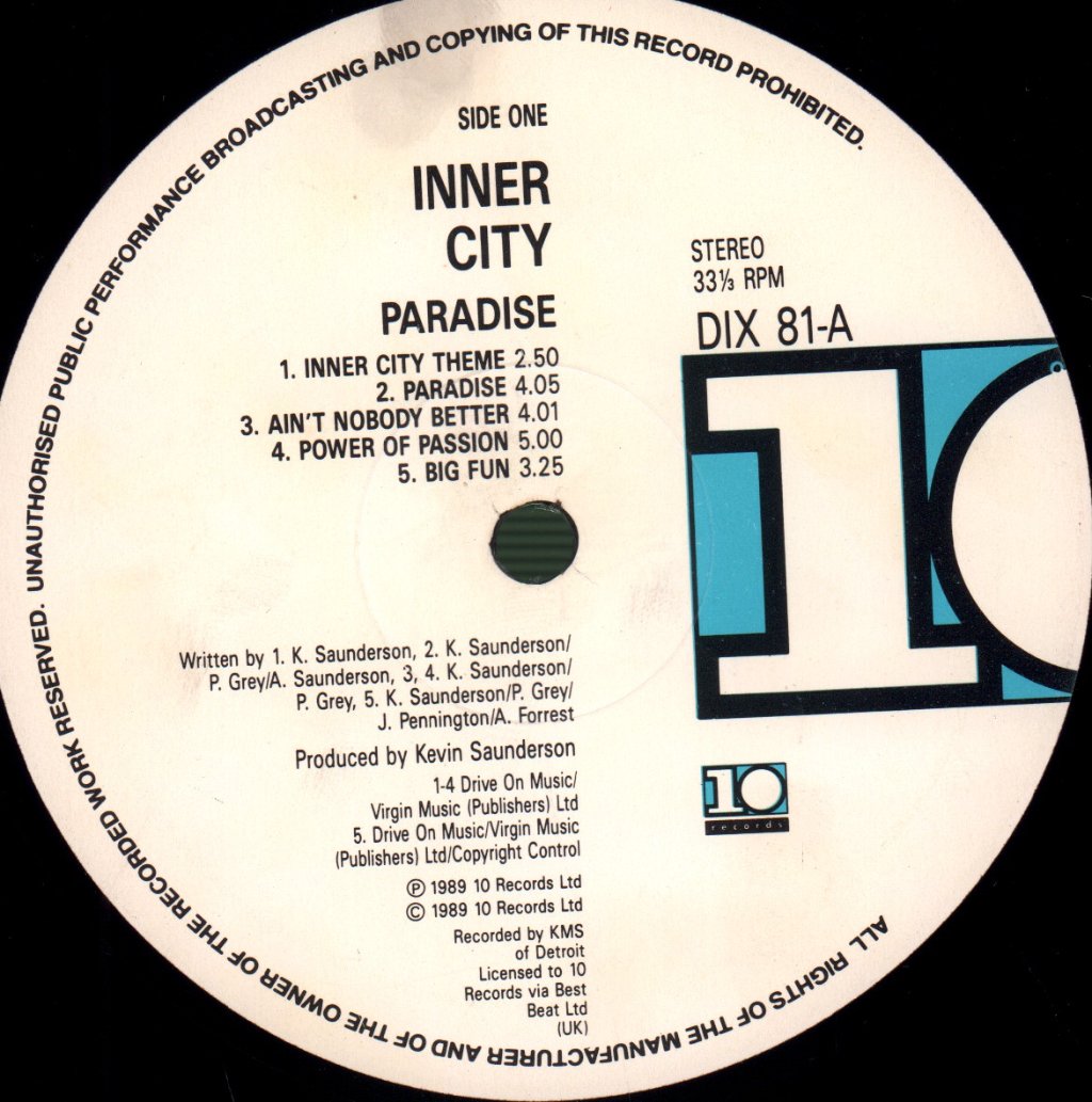 Inner City - Paradise - Lp