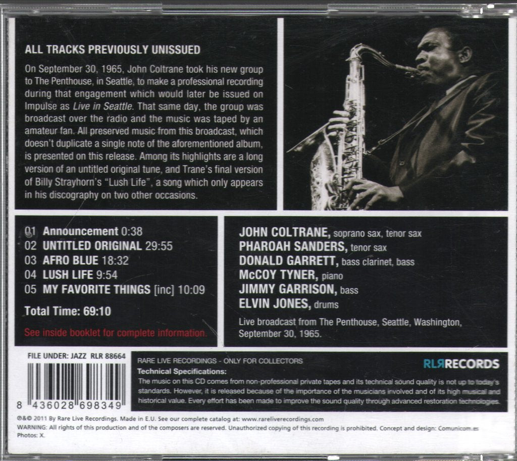 John Coltrane - Unissued Seattle Broadcast - Cd