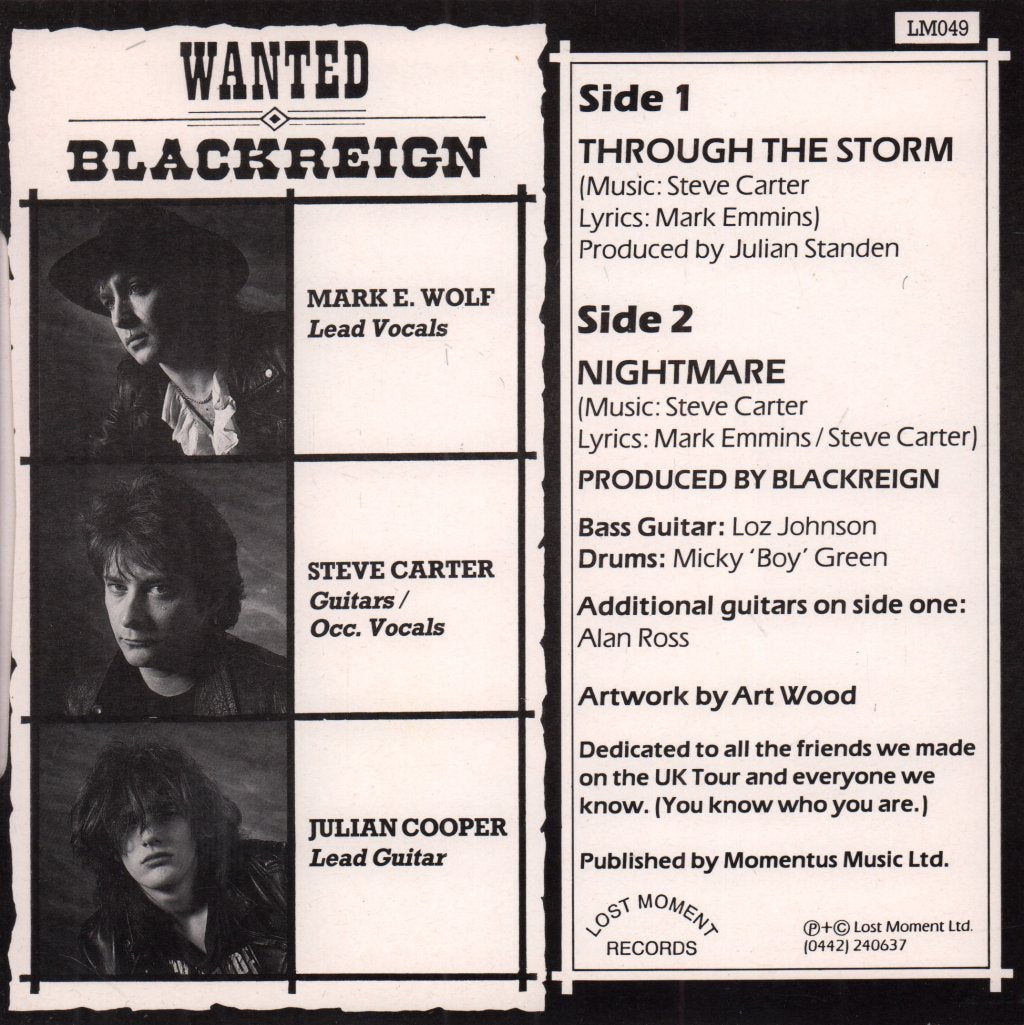 Blackreign - Through The Storm - 7 Inch