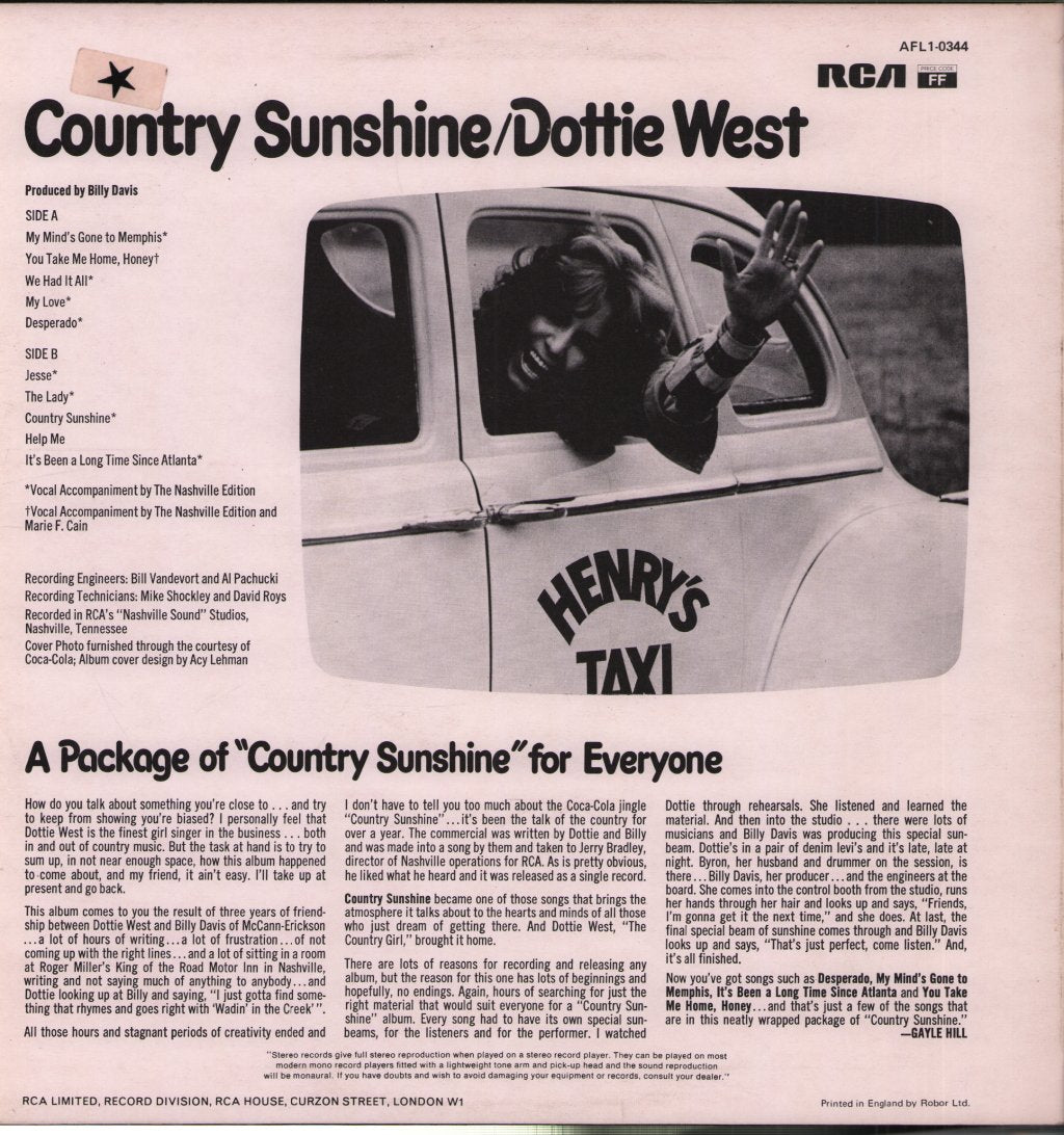 Dottie West - Country Sunshine - Lp