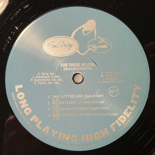Dinah Washington - For Those In Love - Lp