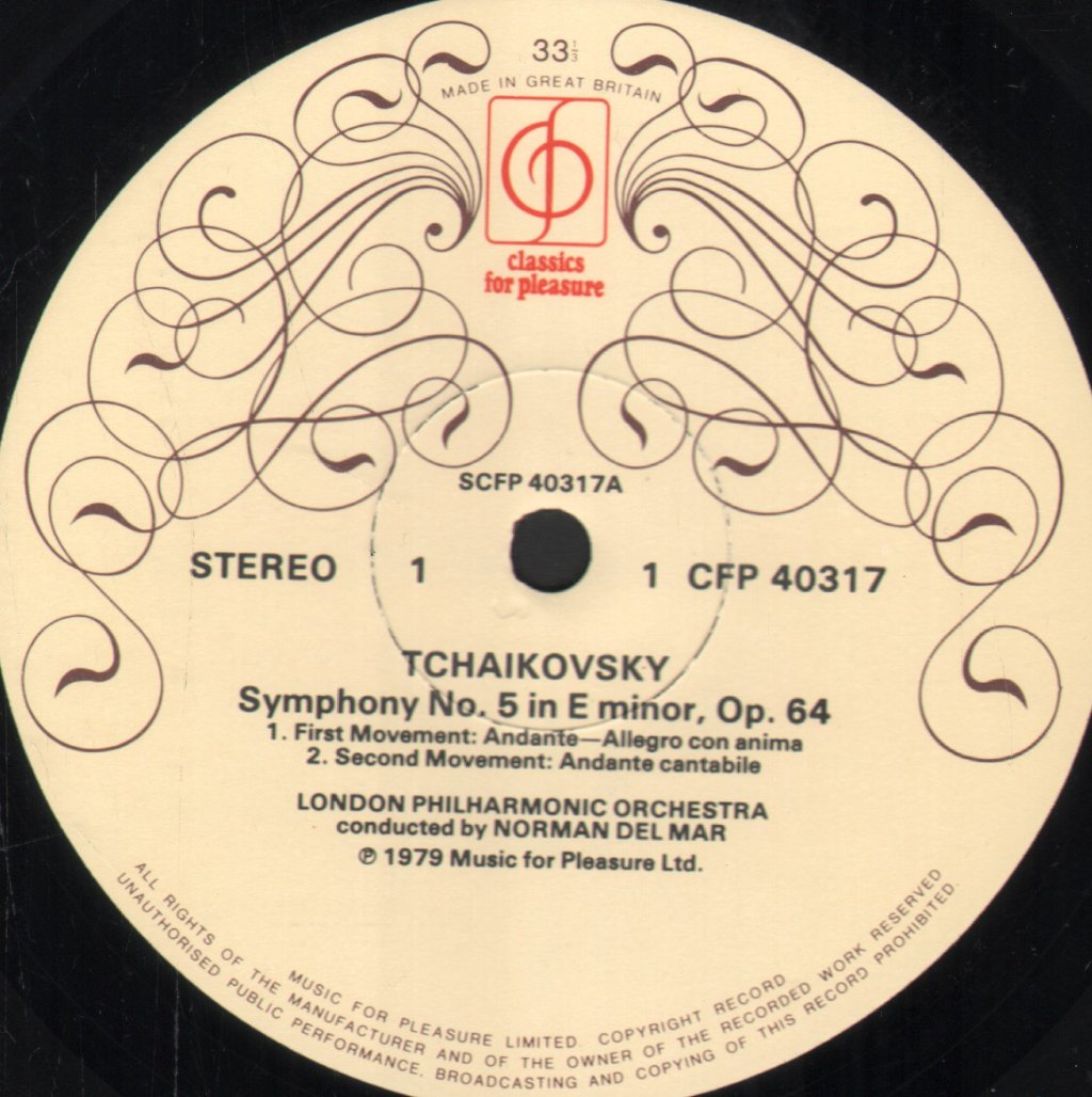 Norman Del Mar / London Philharmonic Orchestra - Tchaikovsky - Symphony No.5 In E Minor, Op.64 - Lp