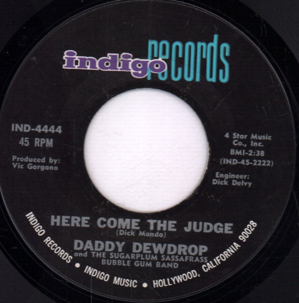 daddy dewdrop and the sugarplum sassafrass bubble gum band - Here Come The Judge - 7 Inch