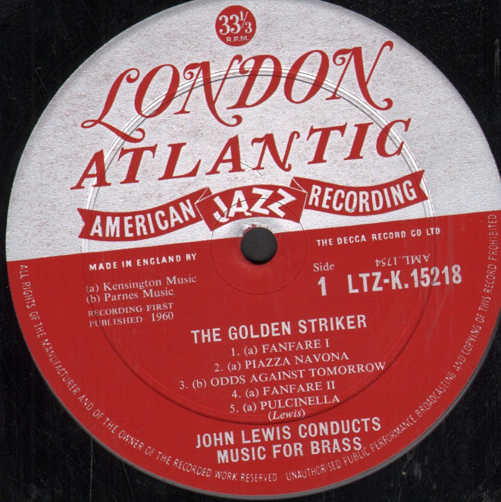John Lewis - Golden Striker - Music For Brass And Piano - Lp