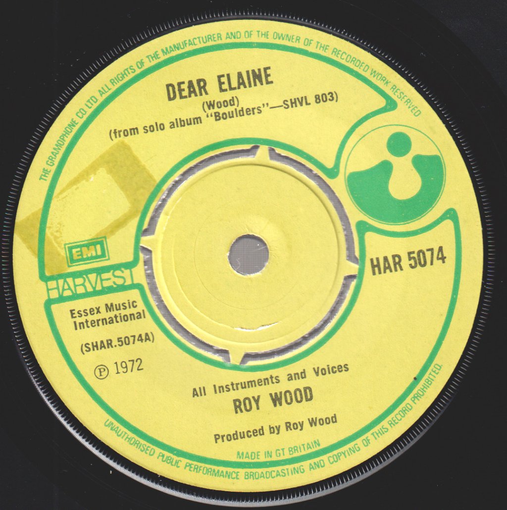 Roy Wood - Dear Elaine - 7 Inch