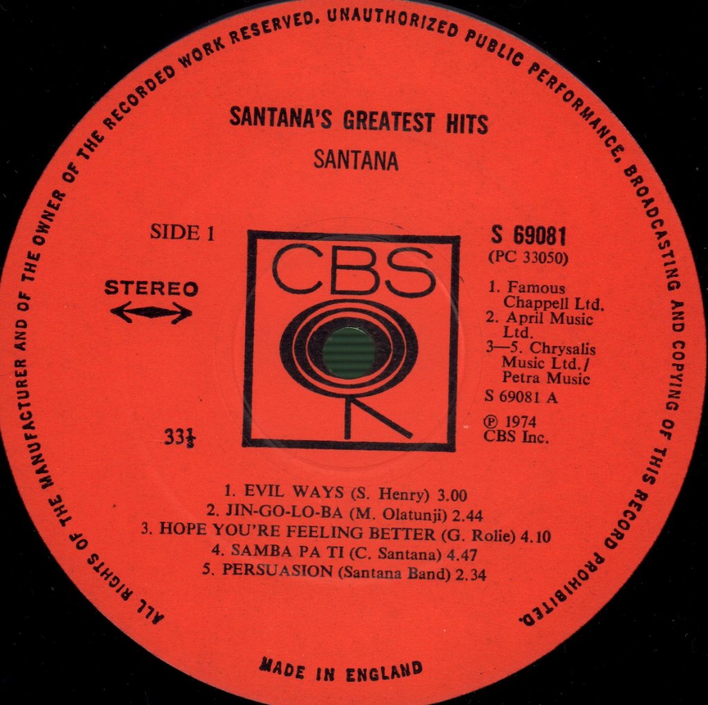Santana - Greatest Hits - Lp
