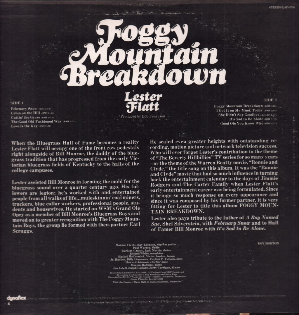 Lester Flatt - Foggy Mountain Breakdown - Lp