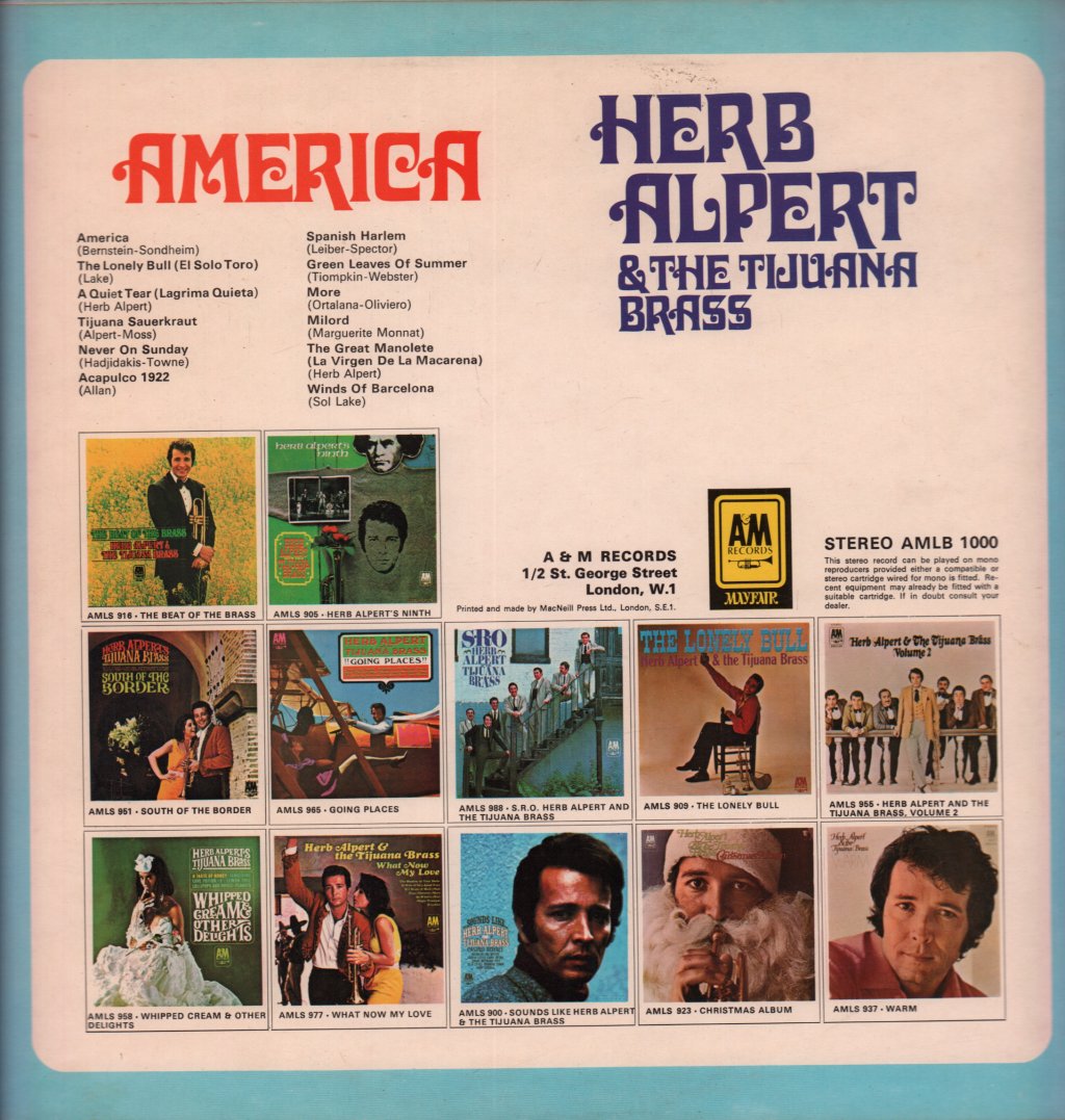 Herb Alpert And The Tijuana Brass - America - Lp