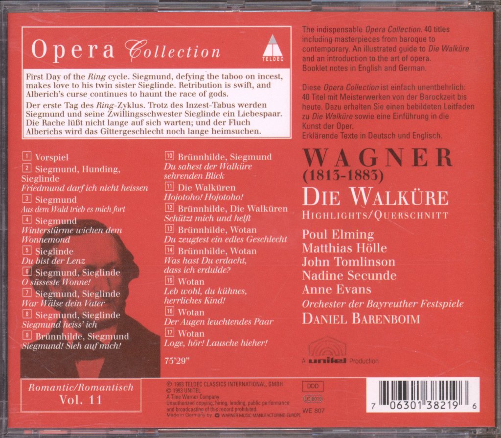 Orchester Der Bayreuther Festspiele, Daniel Barenboim - Wagner - Die Walküre (Highlights Extraits) - Cd