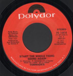 Tornader - Start The Whole Thing Going Again - 7 Inch