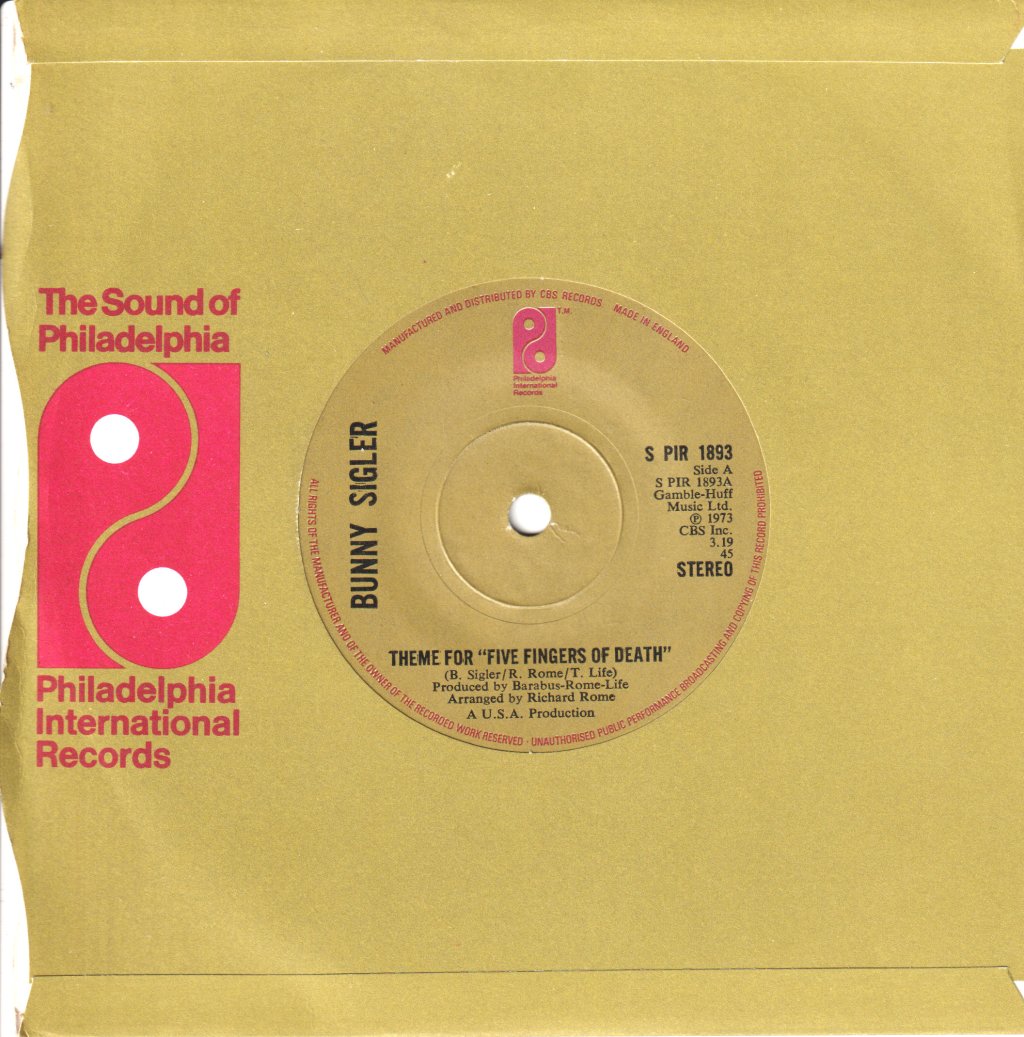 Bunny Sigler - Theme For Five Fingers Of Death - 7 Inch