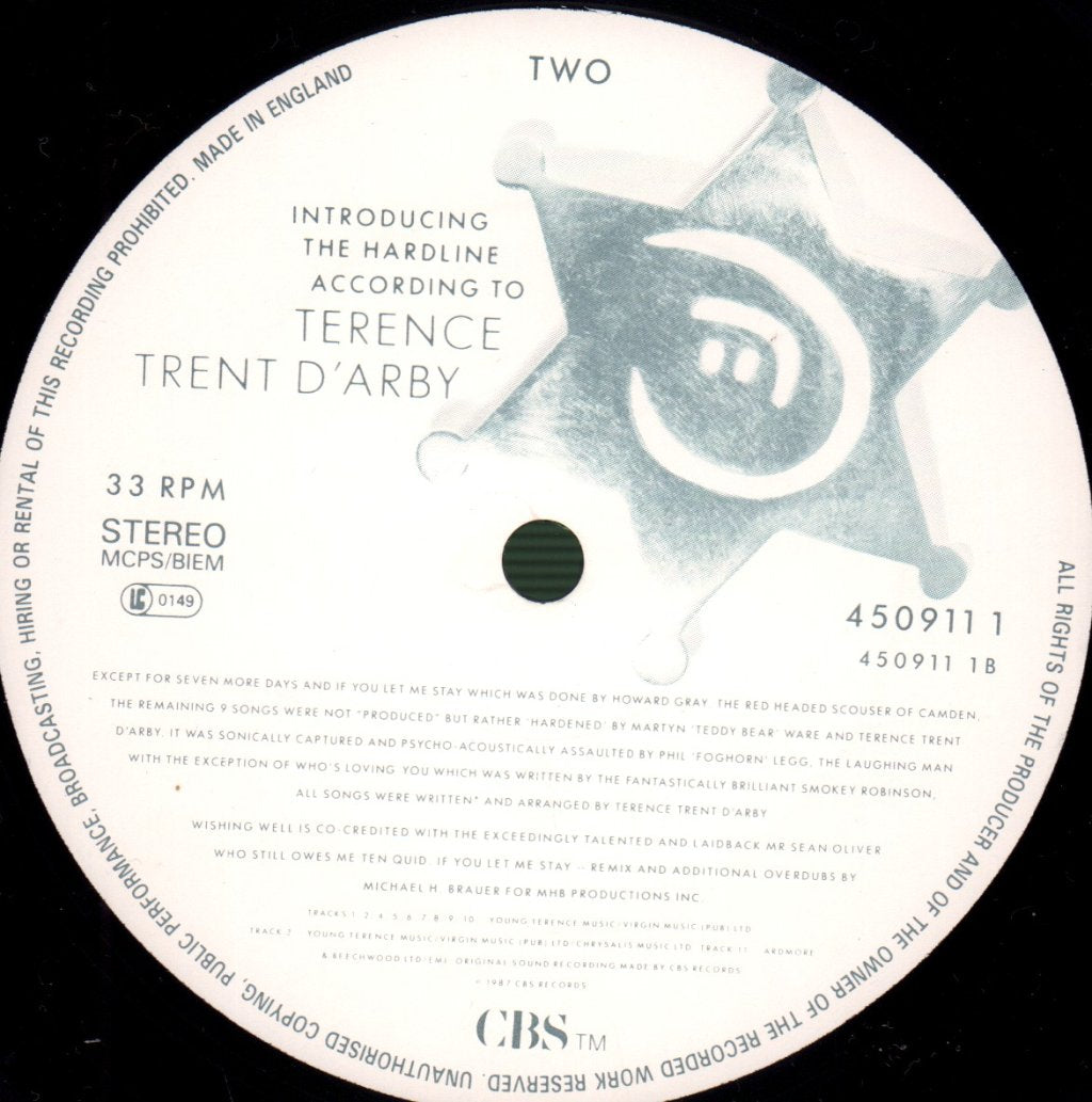 Terence Trent D'Arby - Introducing The Hardline According To - Lp