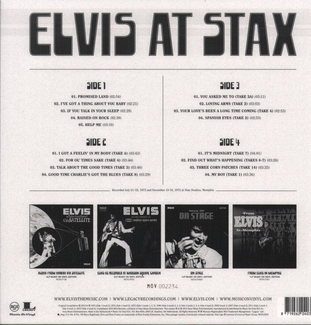 Elvis Presley - Elvis At Stax - Double Lp