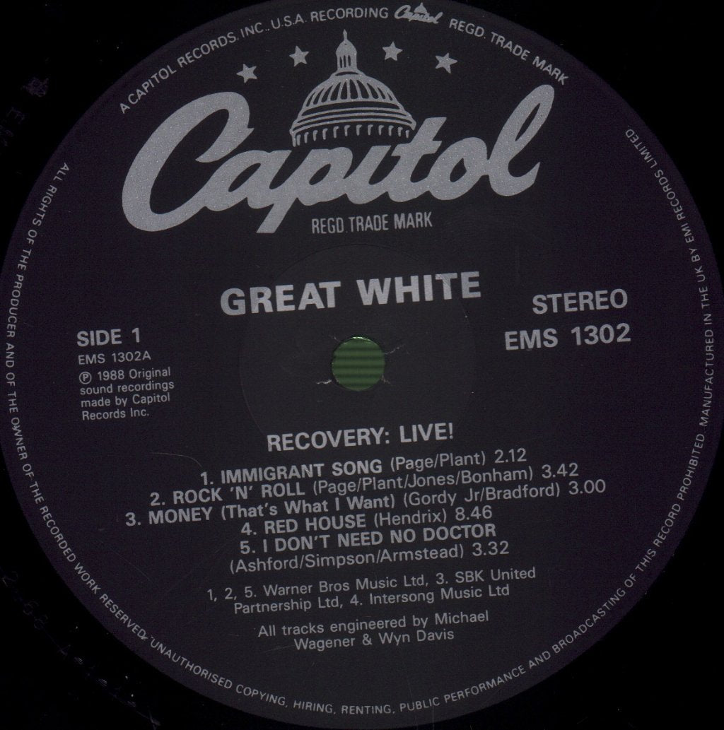 Great White - Recovery: Live! - Lp