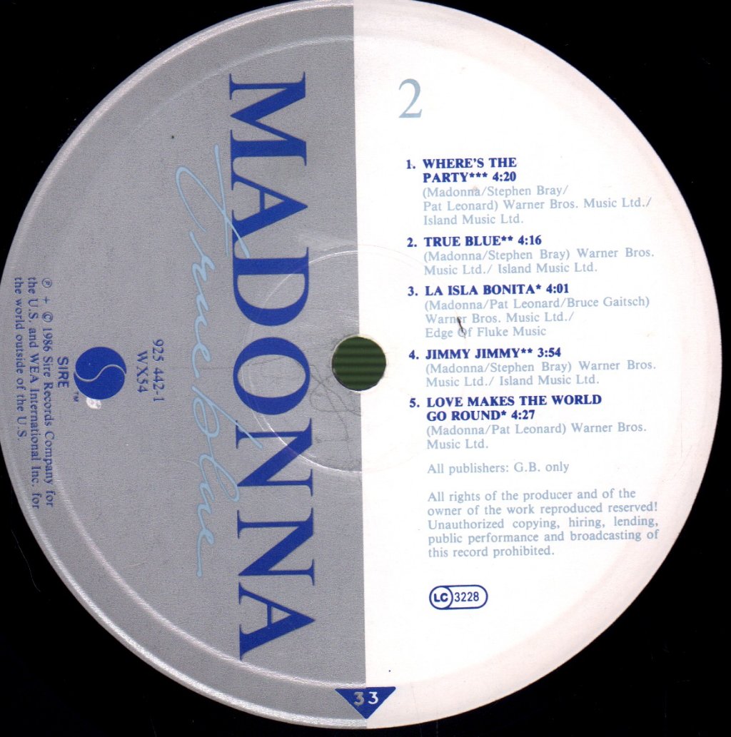 Madonna - True Blue - Lp
