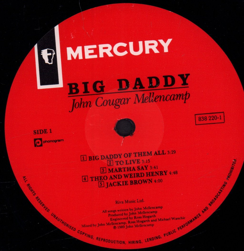 John Cougar Mellencamp - Big Daddy - Lp