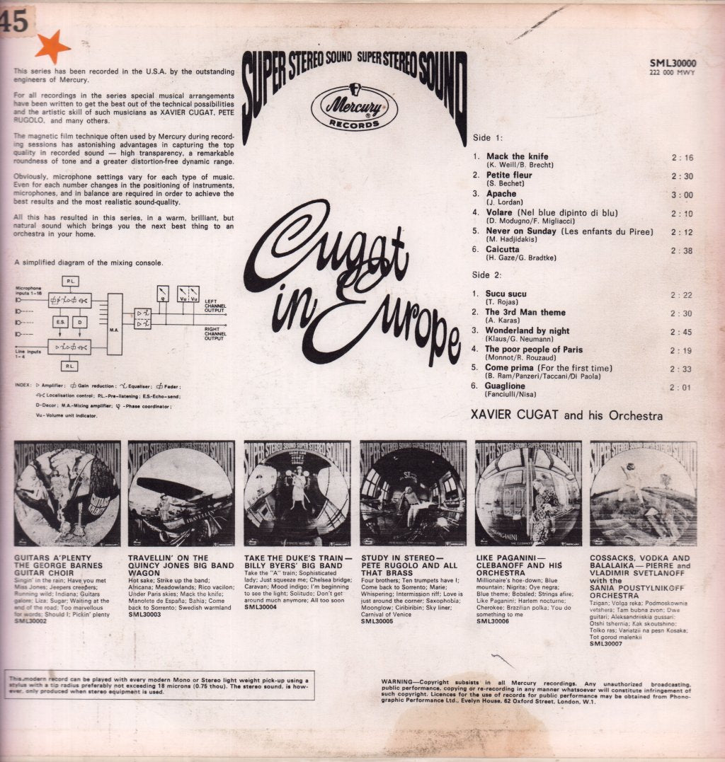 Xavier Cugat - Cugat In Europe - Lp