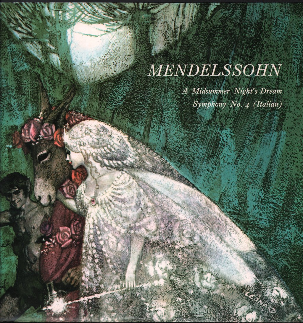 Hamburg State Philharmonic Orchestra / Pierre Dervaux - Mendelssohn - A Midsummer Night's Dream / Symphony No.4 [Italian] - Lp