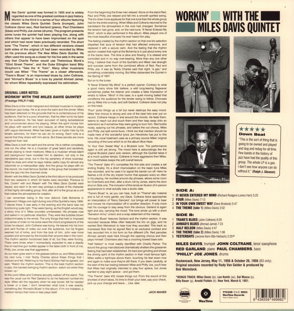 Miles Davis Quintet - Workin’ With The Miles Davis Quintet - Lp