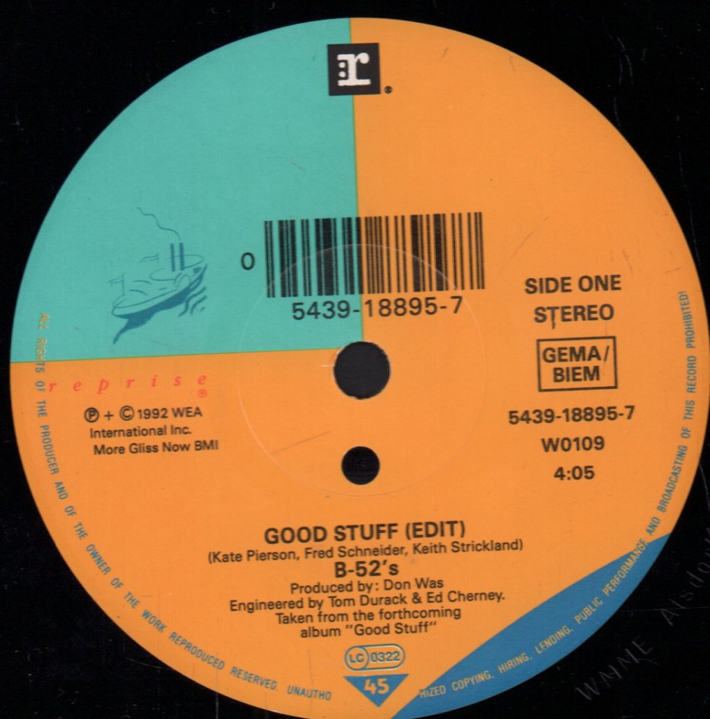 B-52's - Good Stuff - 7 Inch