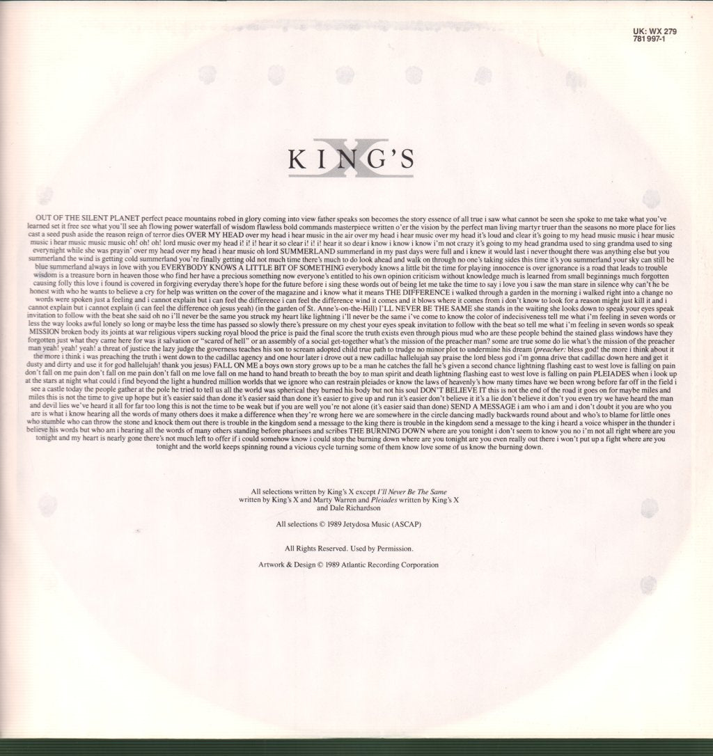 King's X - Gretchen Goes To Nebraska - Lp
