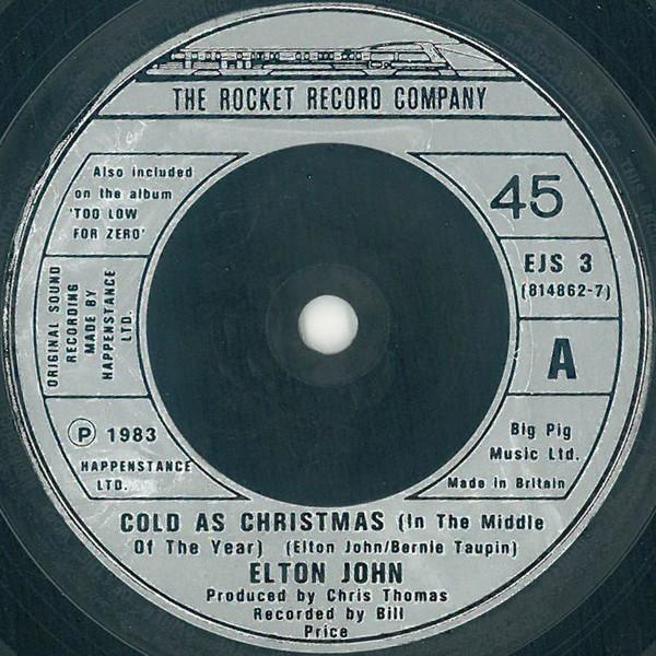 Elton John - Cold As Christmas (In The Middle Of The Year) / Crystal - 7 Inch