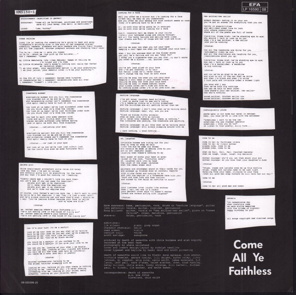 Death Of Samantha - Come All Ye Faithless - Lp