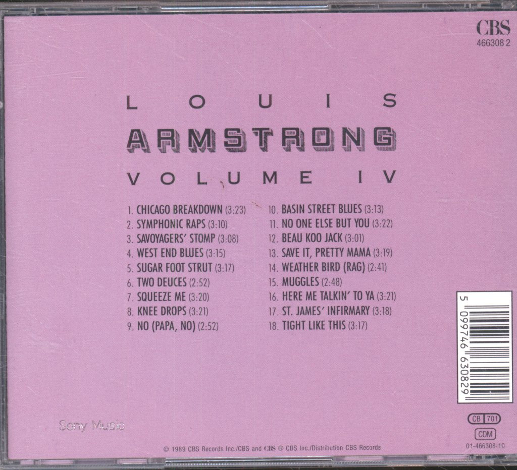 Louis Armstrong - Louis Armstrong & Earl Hines Volume IV - Cd