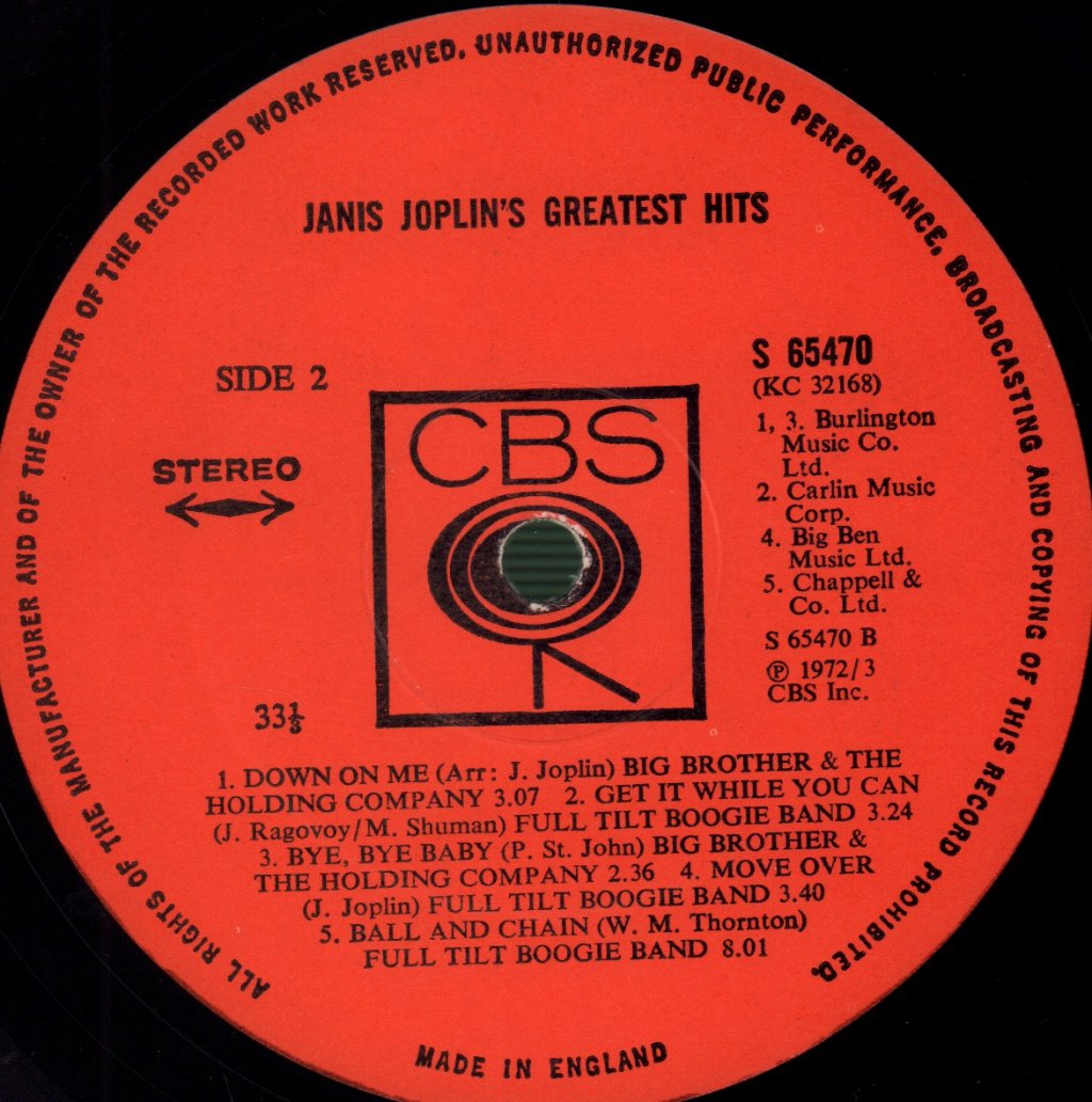 Janis Joplin - Greatest Hits - Lp