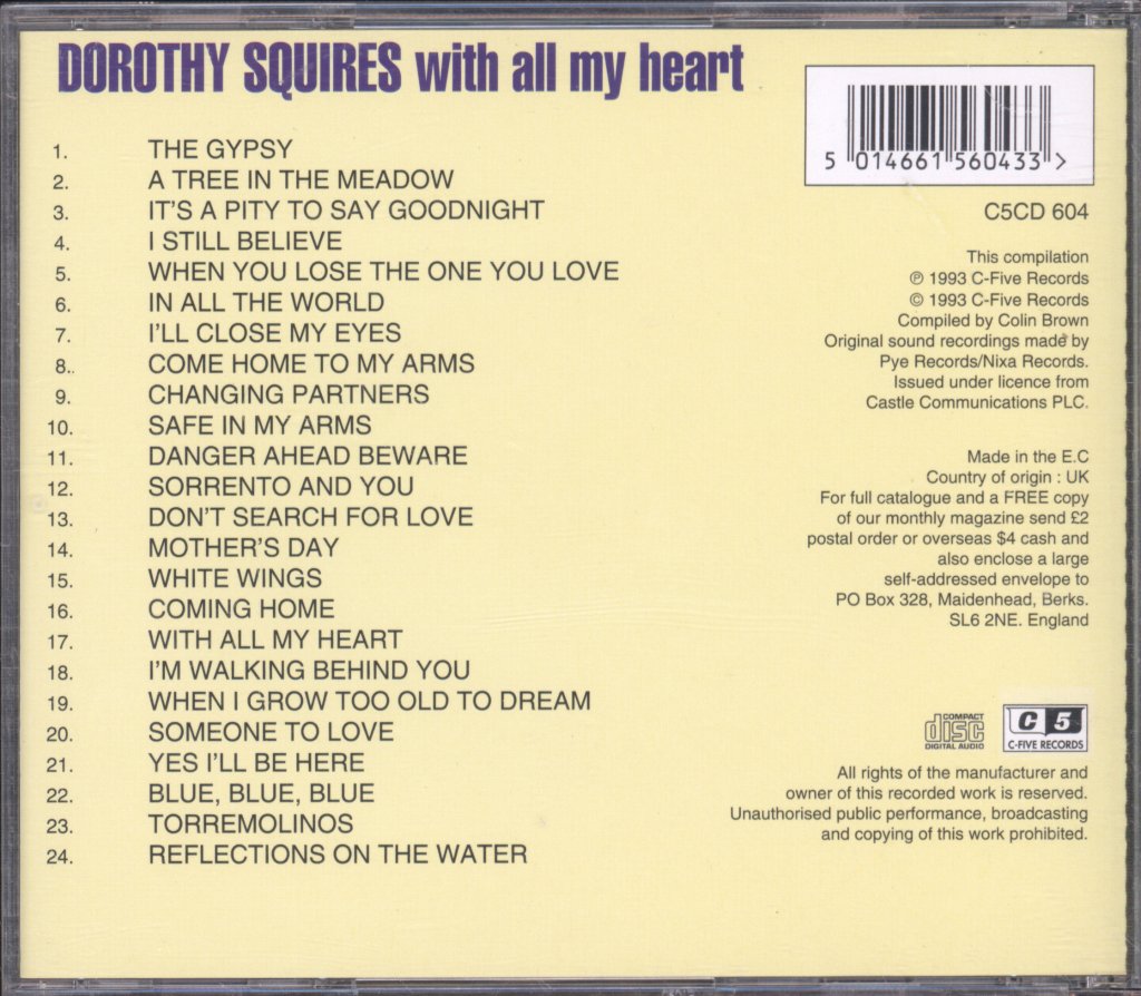 Dorothy Squires - With All My Heart - Cd