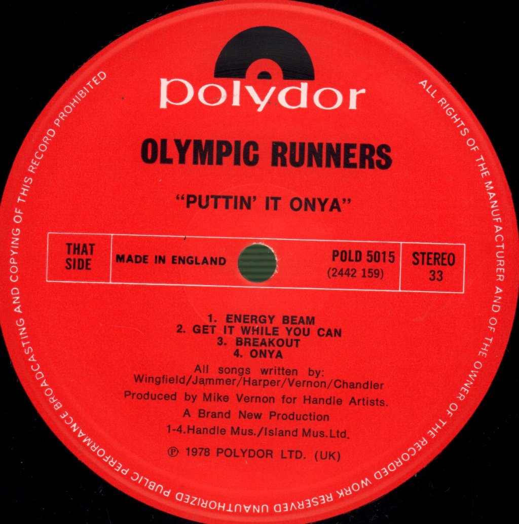 Olympic Runners - Puttin' It On You - Lp