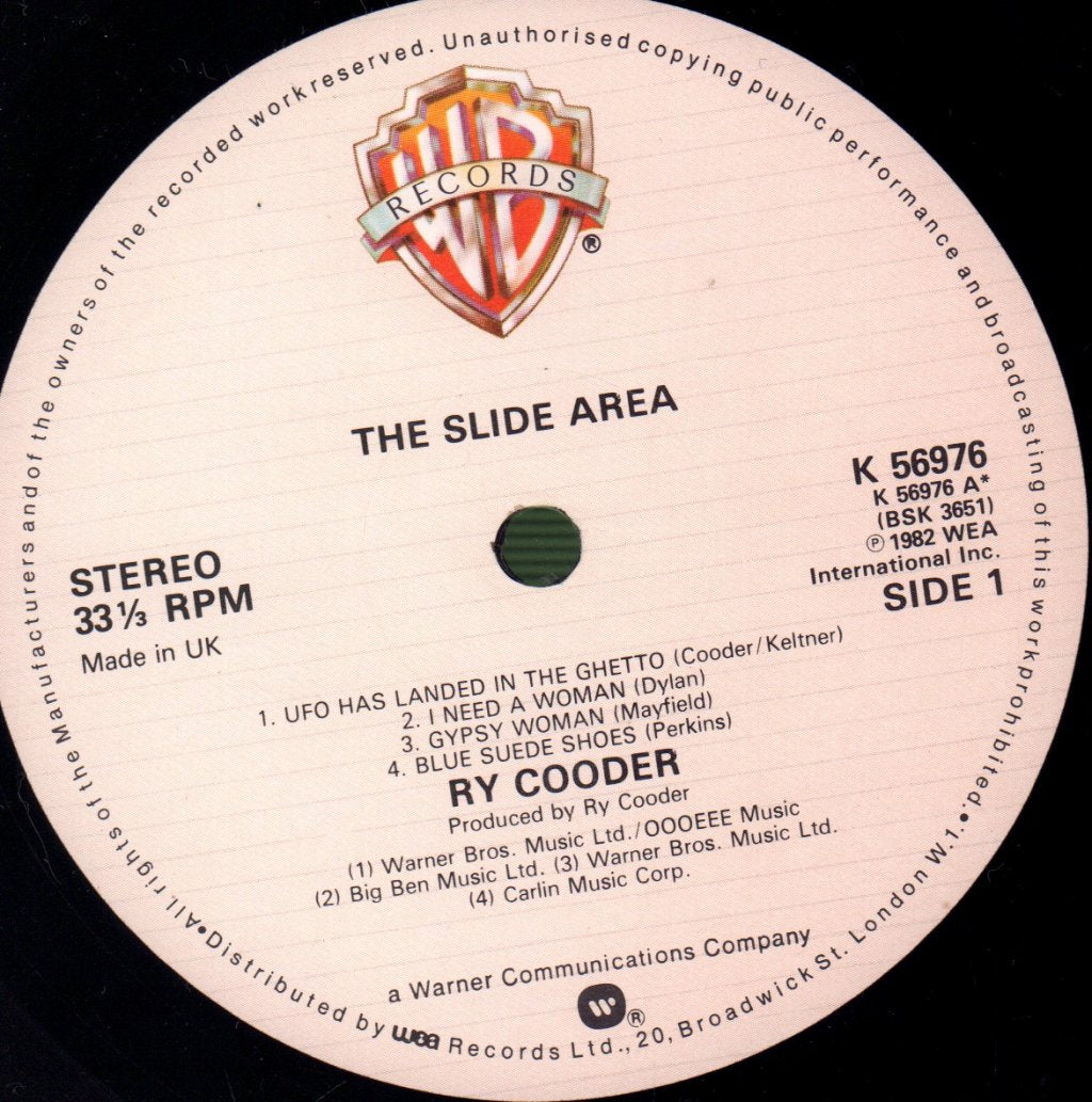 Ry Cooder - Slide Area - Lp