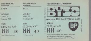Boston Youth Symphony Orchestra - Free Trade Hall Manchester 19Th April 1982 - Ticket