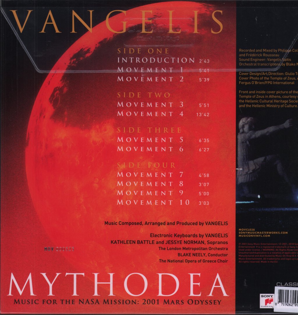 Vangelis - Mythodea (Music For The NASA Mission: 2001 Mars Odyssey) - Double Lp