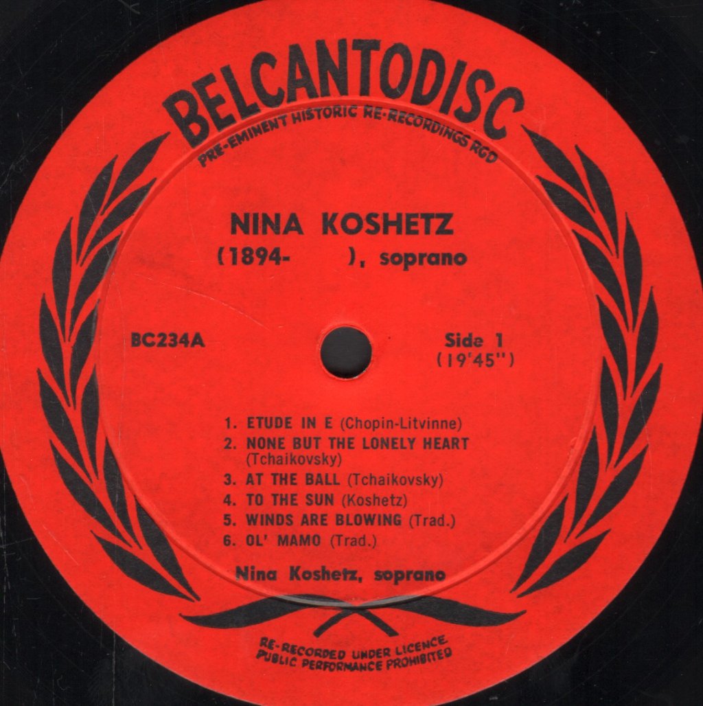 Nina Koshetz - Record Collector's Choice - Lp