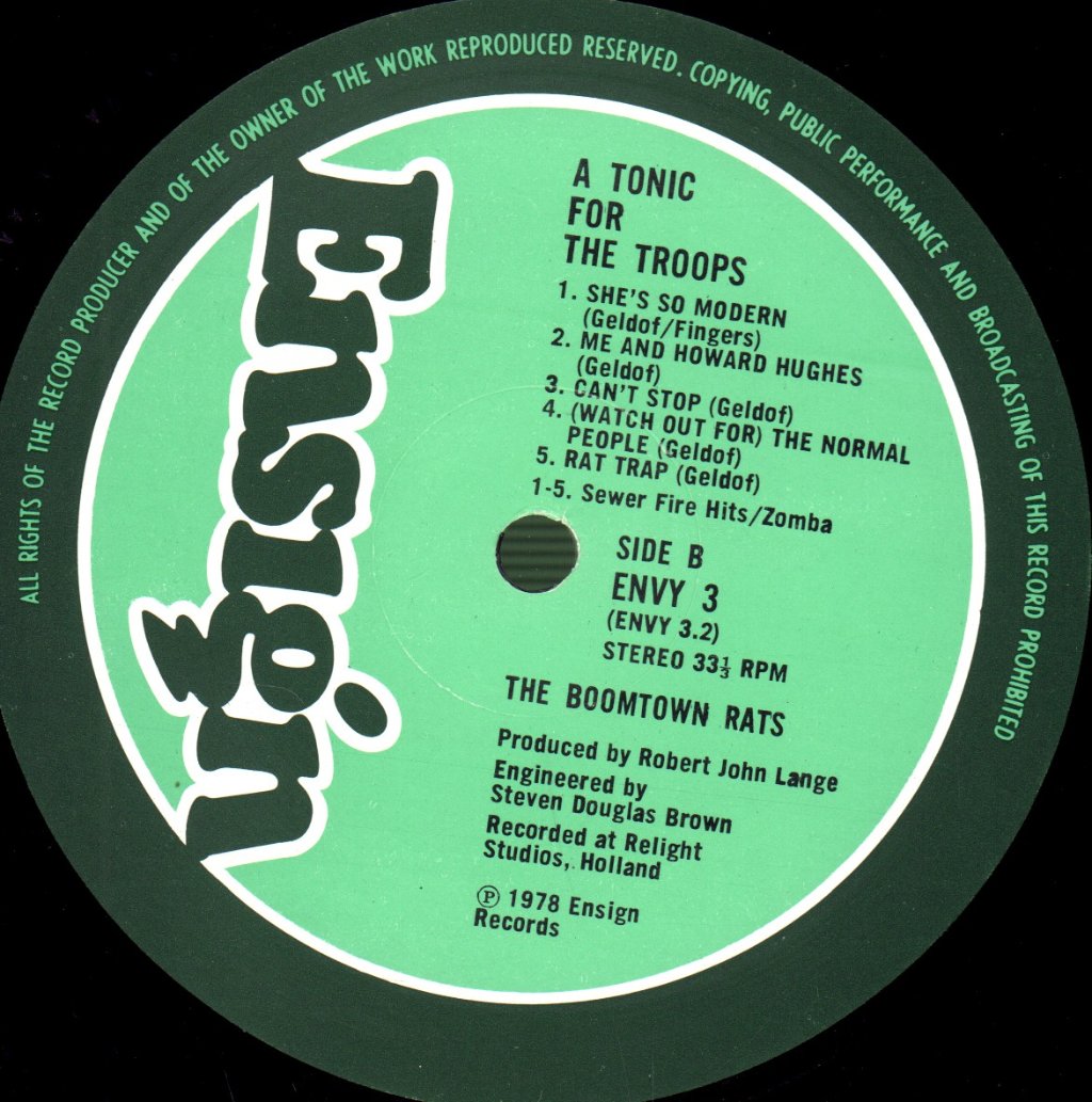 Boomtown Rats - A Tonic For The Troops - Lp
