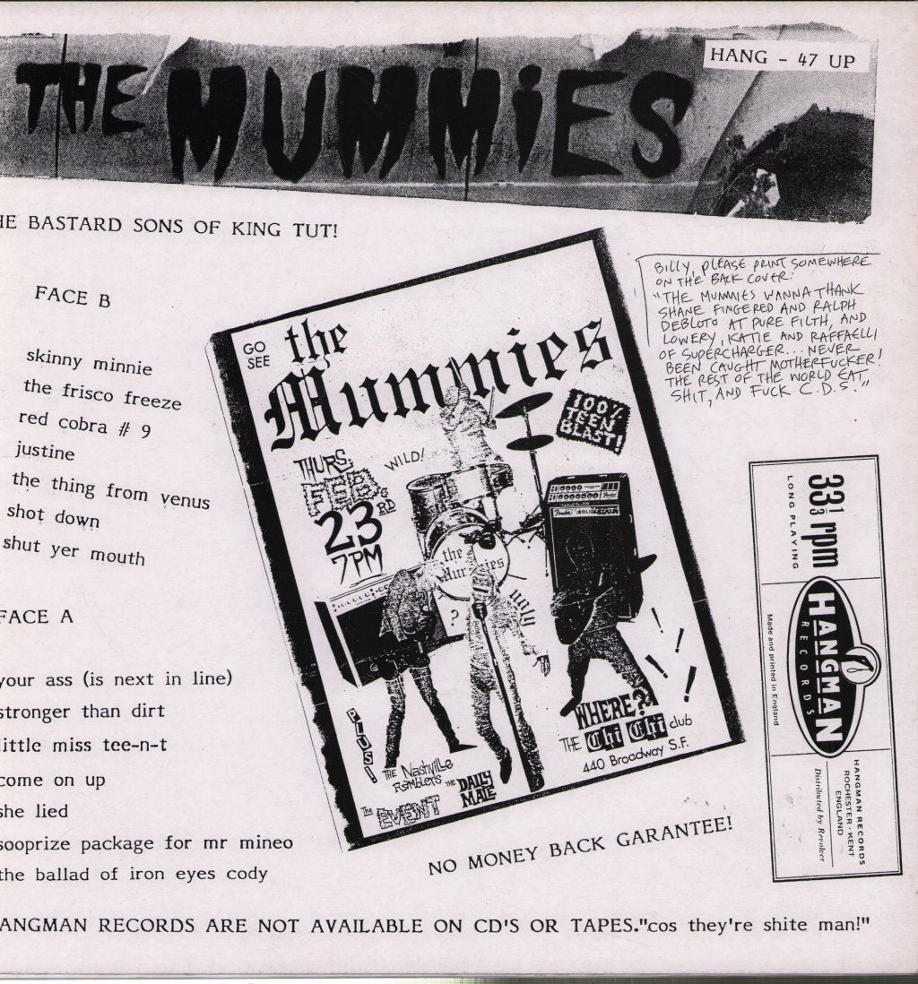 Mummies - Fuck C.D.s!  It's... The Mummies - Lp