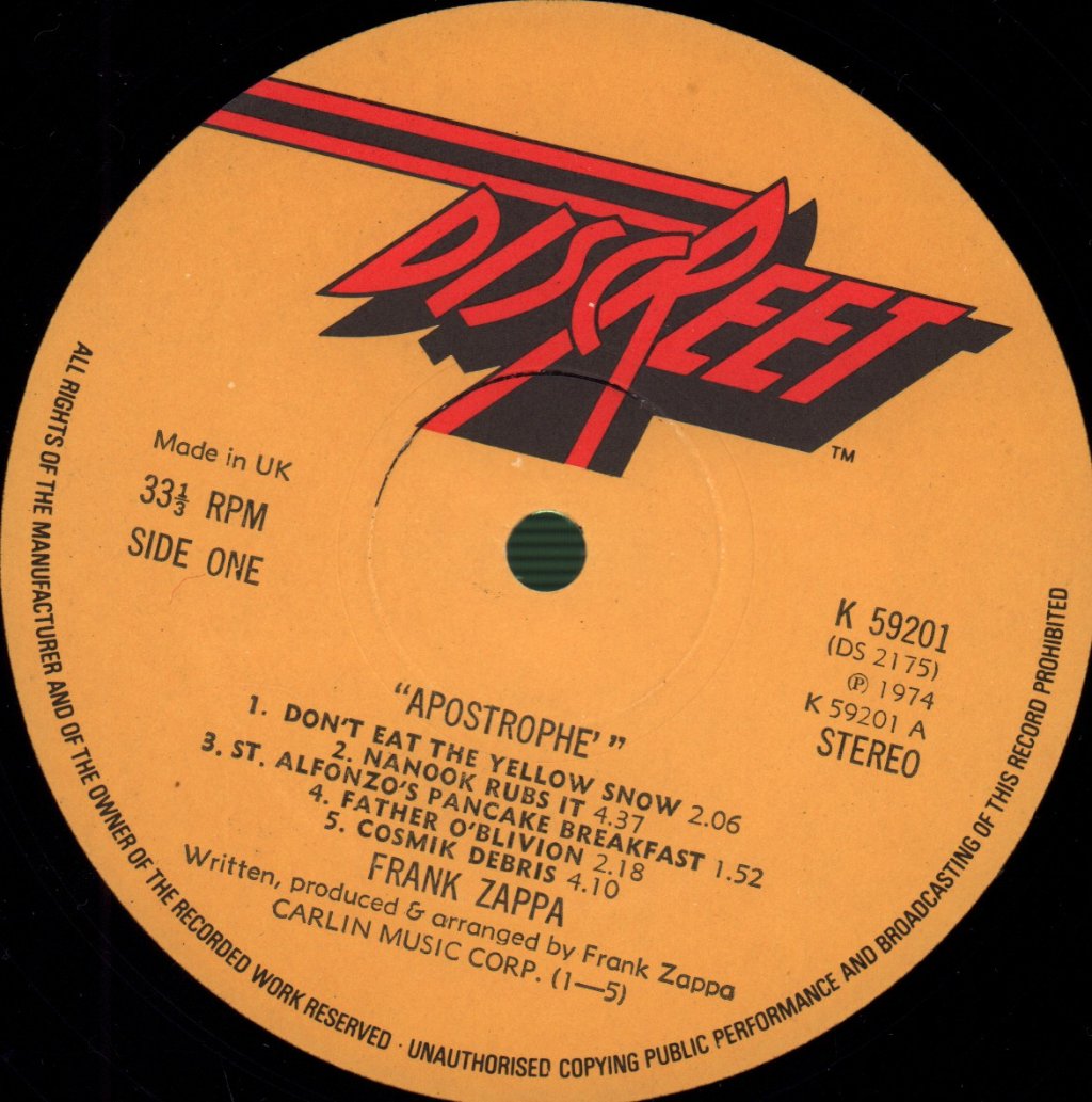 Frank Zappa - Apostrophe - Lp