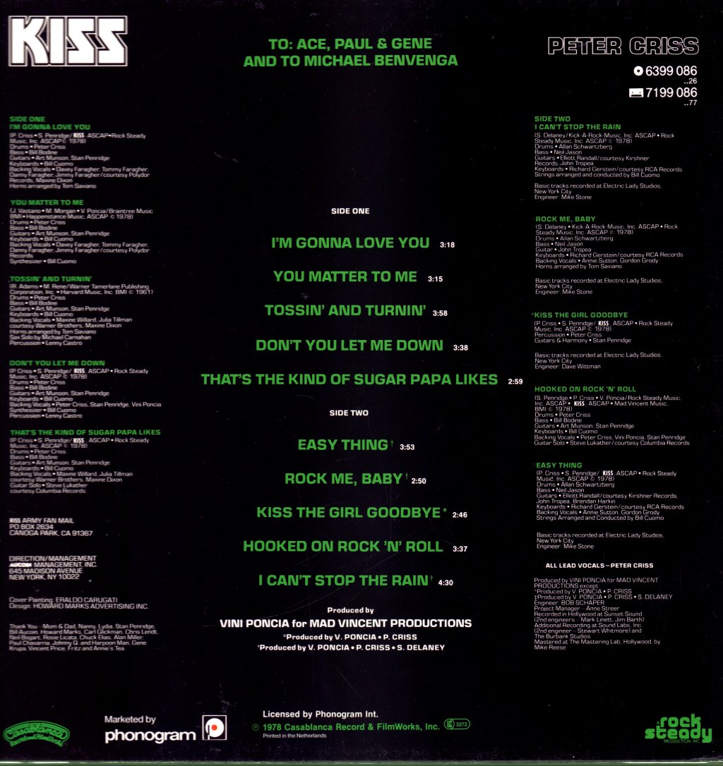 Peter Criss (Kiss) - Solo Album - Lp