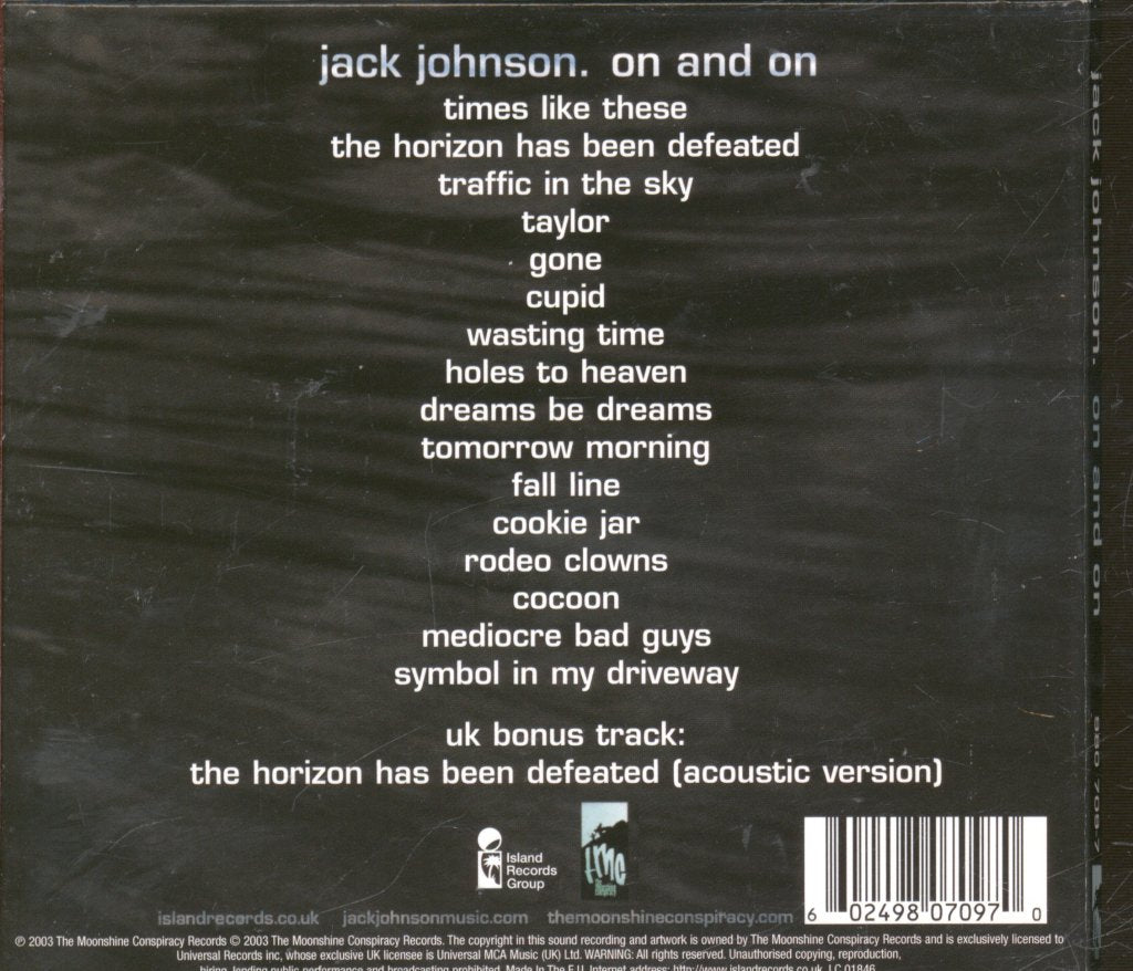 Jack Johnson - On And On - Cd