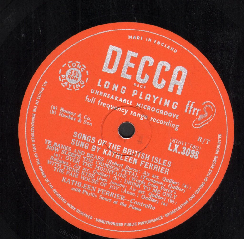 Kathleen Ferrier - Songs Of The British Isles - Lp