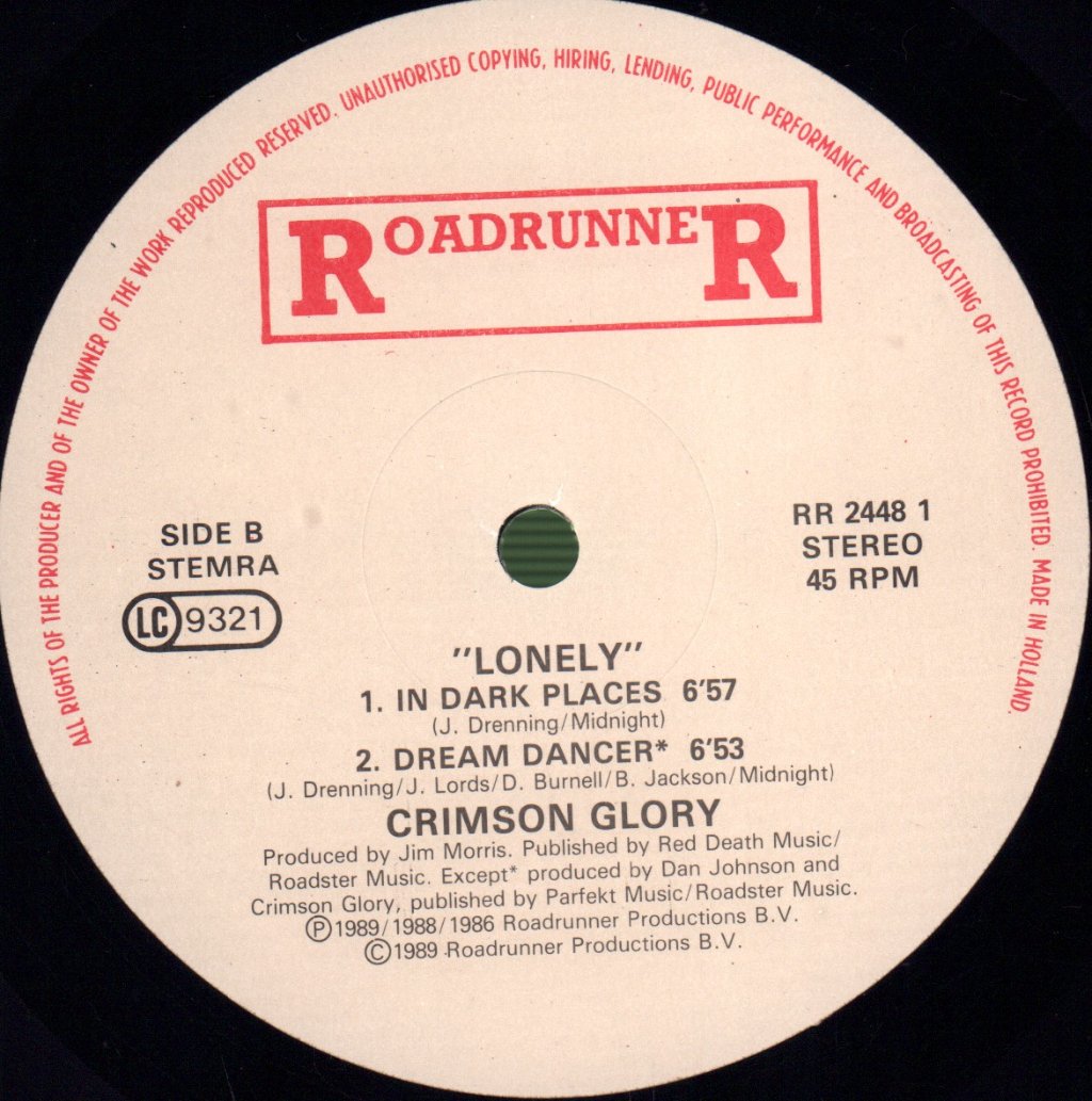 Crimson Glory - Lonely - 12 Inch