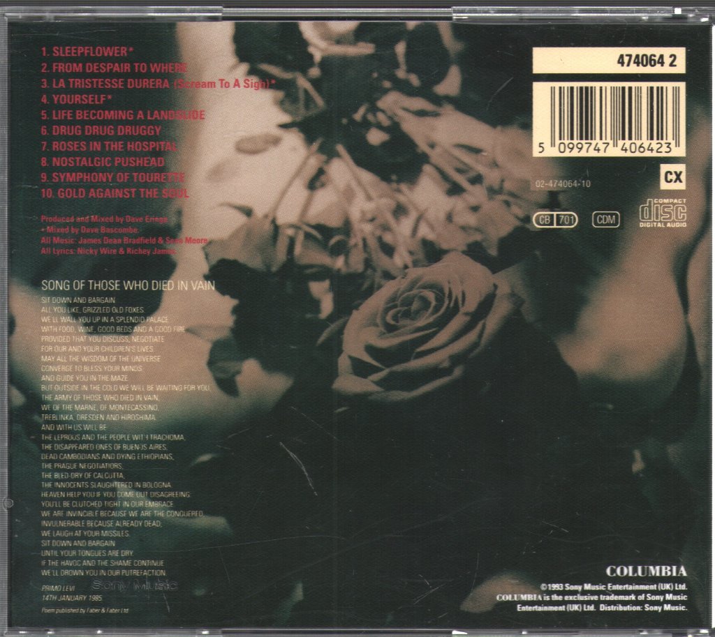 Manic Street Preachers - Gold Against The Soul - Cd