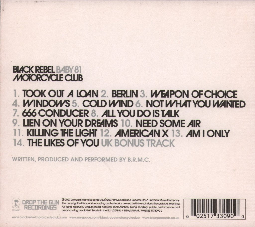 Black Rebel Motorcycle Club - Baby 81 - Cd