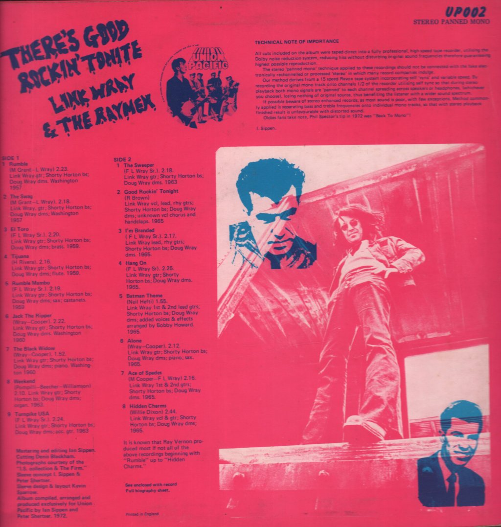 Link Wray And His Ray Men - There's Good Rockin' Tonite - Lp