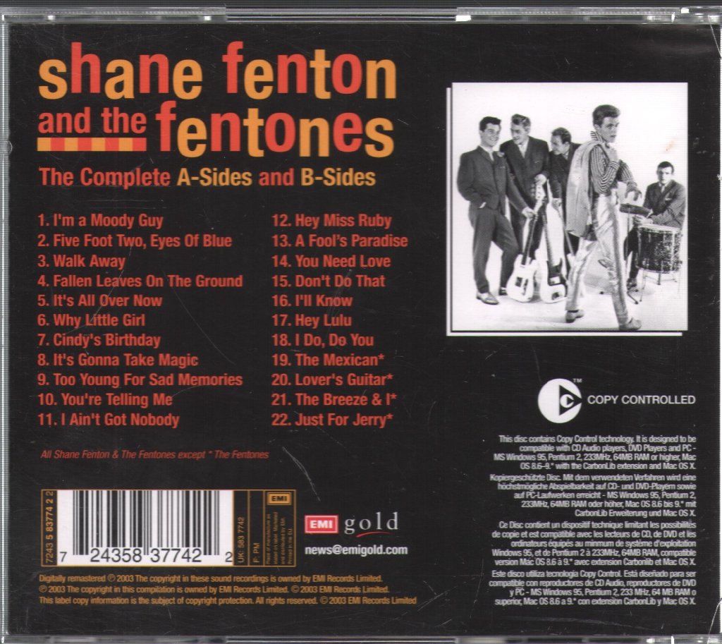 Shane Fenton & The Fentones - Complete A-Sides And B-Sides - Cd