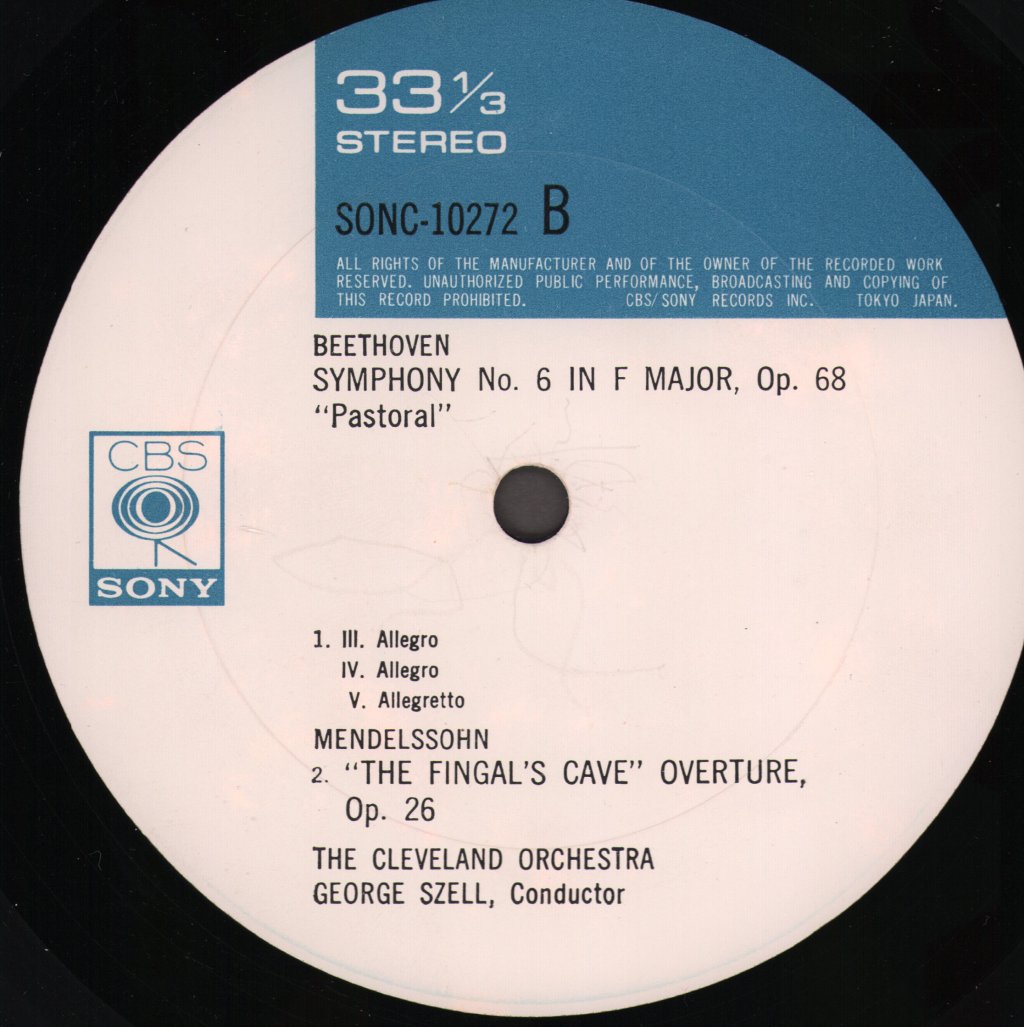 George Szell / Cleveland Orchestra - Beethoven - Pastoral Symphony - Lp